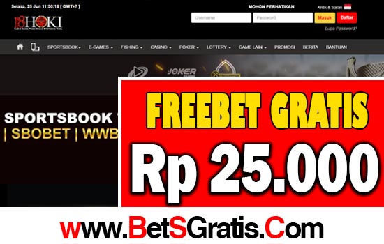 18Hoki Freebet Gratis Rp 25.000