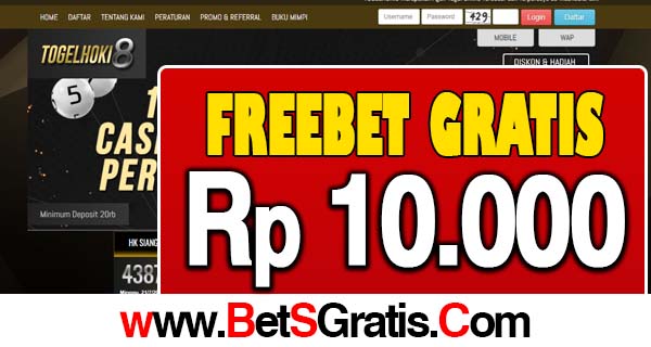 TogelHoki8.com Freebet Gratis Rp 10.000 Tanpa Deposit