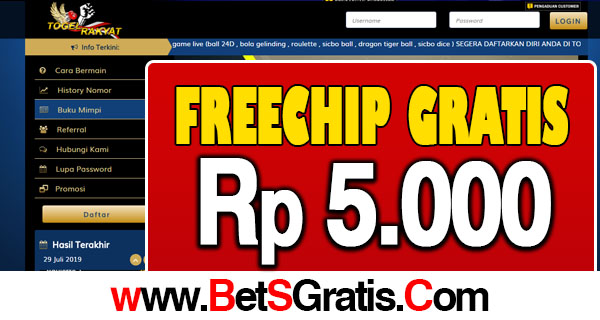 TogelRakyat Freechip Gratis Rp 5.000 Tanpa Deposit