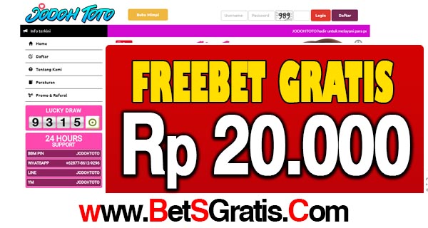 JodohToto Freebet Gratis Rp 20.000 Tanpa Deposit