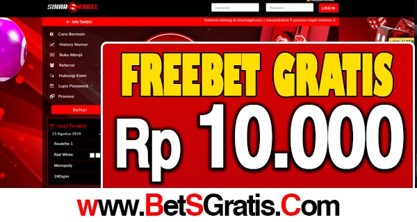 SinarTogel Freebet Rp 10.000 Tanpa Deposit