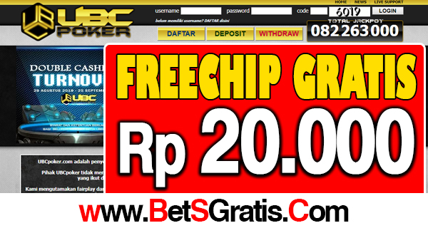 UBCPoker Freechip Gratis Rp 20.000 Tanpa Deposit