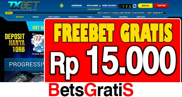 TXTBet Freebet Gratis Rp 15.000 Tanpa Deposit