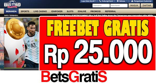 BistroGaming Freebet Gratis Rp 25.000 Tanpa Deposit