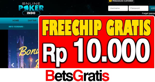 OnlinePokerIndo Freechip Gratis Rp 10.000 Tanpa Deposit