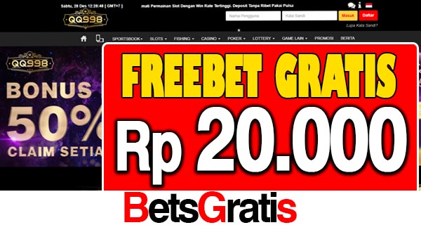 QQ998 Freebet Gratis Rp 20.000 Tanpa Deposit