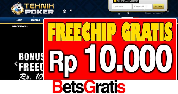 TeknikPoker Freechip Gratis Rp 10.000 Tanpa Deposit