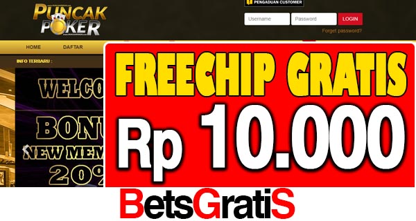 PuncakPoker Freechip Gratis Rp 10.000 Tanpa Deposit