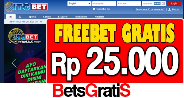 ITCBet Freebet Gratis Rp 25.000 Tanpa Deposit