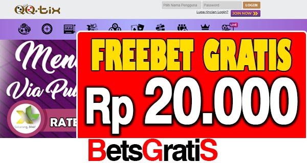 QQTix Freebet Gratis Rp 20.000 Tanpa Deposit