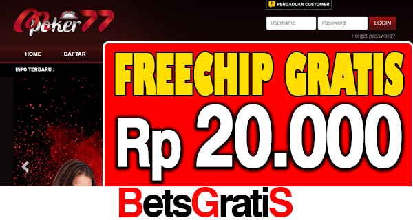 MPoker77 Freechip Gratis Rp 20.000 Tanpa Deposit