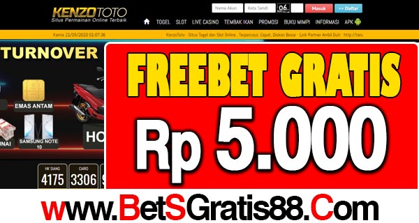 KenzoToto Freebet Gratis Rp 5.000 Tanpa Deposit