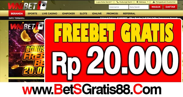 WNIBet Freebet Gratis Rp 20.000 Tanpa Deposit