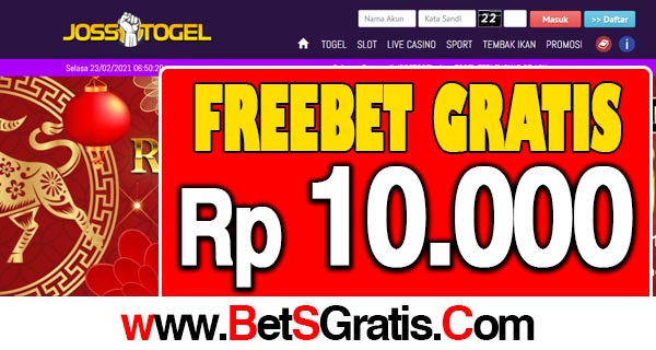 JossTogel Freebet Gratis Rp 10.000 Tanpa Deposit