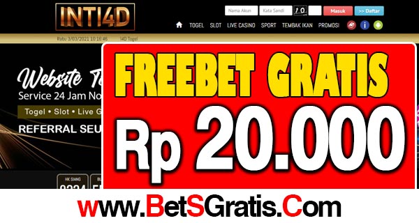 Inti4D Freebet Gratis Rp 20.000 Tanpa Deposit