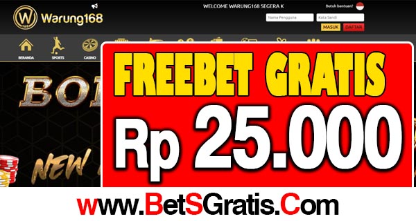 Warung168 Freebet Gratis Rp 25.000 Tanpa Deposit