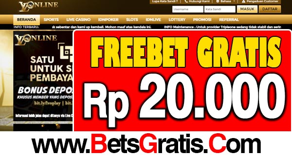 LVOnline Freebet Gratis Rp 20.000 Tanpa Deposit