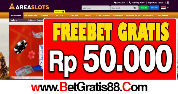 AreaSlots Freebet Gratis Rp 50.000 Tanpa Deposit