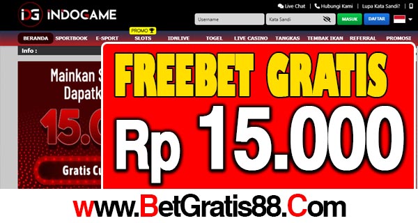 IndoGame Freebet Gratis Rp 15.000 Tanpa Deposit