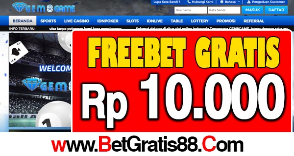 Gem8Game Freebet Gratis Rp 10.000 Tanpa Deposit