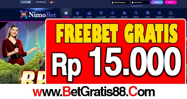 NimoBet Freebet Gratis Rp 15.000 Tanpa Deposit