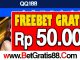 QQ188 Freebet Gratis Rp 50.000 Tanpa Deposit