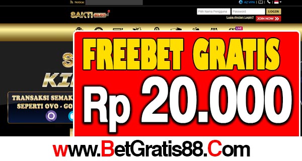 SaktiSlot Freebet Gratis Rp 20.000 Tanpa Deposit