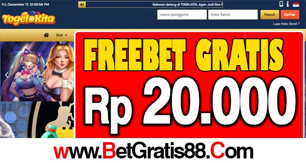 TogelKita Freebet Gratis Rp 20.000 Tanpa Deposit