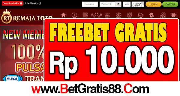 RemajaToto Freebet Gratis Rp 10.000 Tanpa Deposit