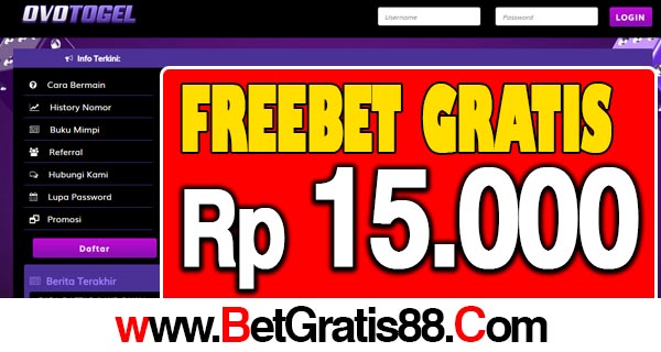 OVOTogel Freebet Gratis Rp 15.000 Tanpa Deposit