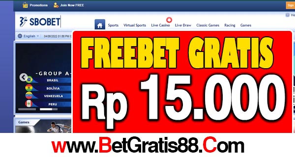 Sbobet168 Freebet Gratis Rp 15.000 Tanpa Deposit