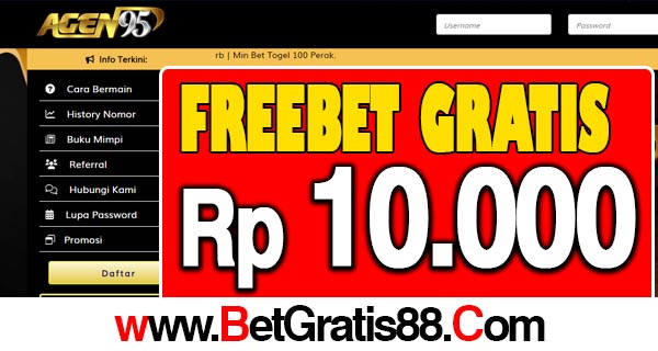 AGEN95 Freebet Gratis Rp 10.000 Tanpa Deposit