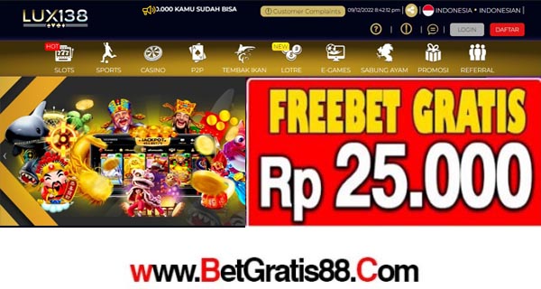 LUX138 Freebet Gratis Rp 25.000 Tanpa Deposit