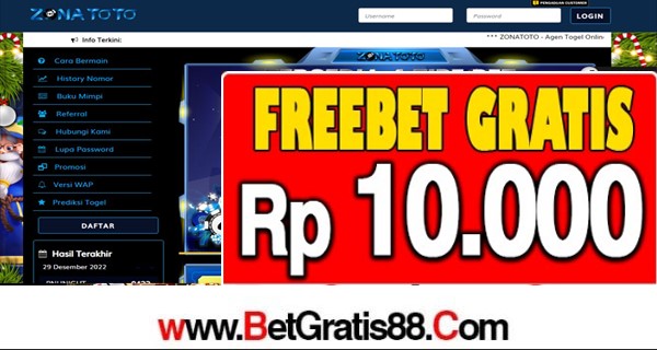 ZONATOTO Freebet Gratis Rp 10.000 Tanpa Deposit