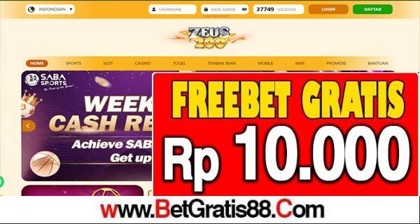 ZEUS200 Freebet Gratis Rp 10.000 Tanpa Deposit