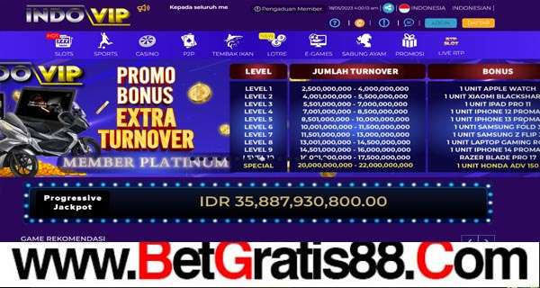 INDOVIP BONUS DEPOSIT SLOT 100% BONUS