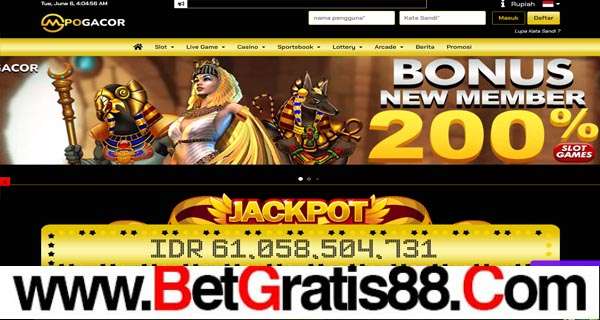 MPOGACOR BONUS SLOT 200% MEMBER BARU