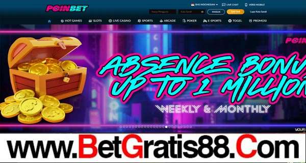 POINBET BONUS SLOT MEMBER BARU 100%