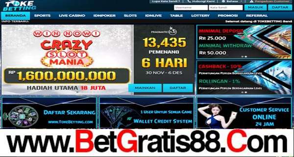 TOKEBETTING BONUS SLOT 50% MEMBER BARU